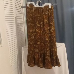 Brown multi colored skirt size S White Stag brand 100% rayon